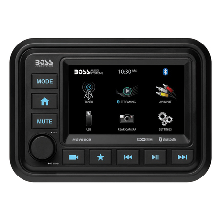 BOSS AUDIO Bluetooth Marine Gauge Digital Media AM/FM Receiver-Black MGV550B